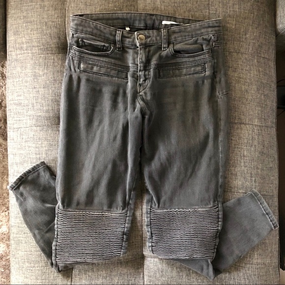 Zara Moto skinny gray jeans Ankle length Size 26 - Picture 2 of 7
